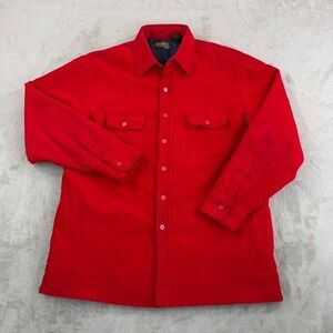 Vintage Sears Sportswear Quilt Lined Jacket Shacket Red Corduroy Men Large